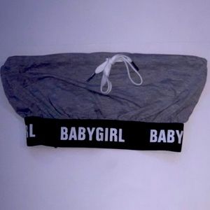 Strapless top with tie